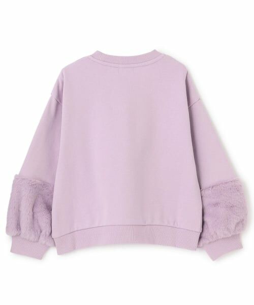 mezzo piano / メゾピアノ スウェット | 6044212R どうぶつロゴ　ファー袖トレーナー | 詳細1