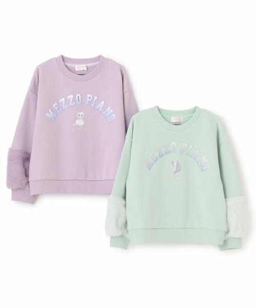 mezzo piano / メゾピアノ スウェット | 6044212R どうぶつロゴ　ファー袖トレーナー | 詳細8