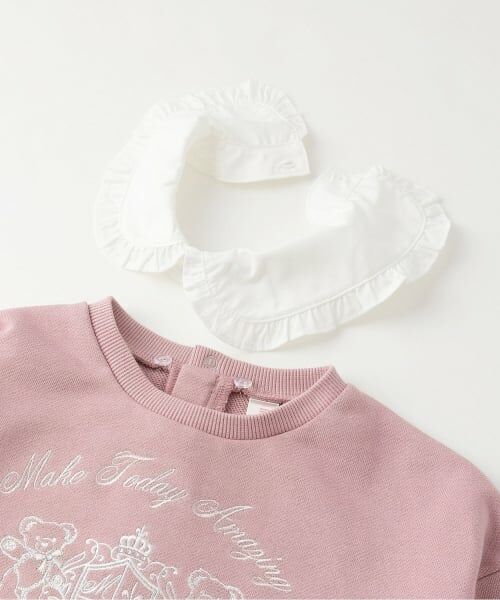 mezzo piano / メゾピアノ スウェット | 【人気商品再入荷】【直営店で取り扱い無し】カレッジ刺しゅう　衿つきトレーナー | 詳細4