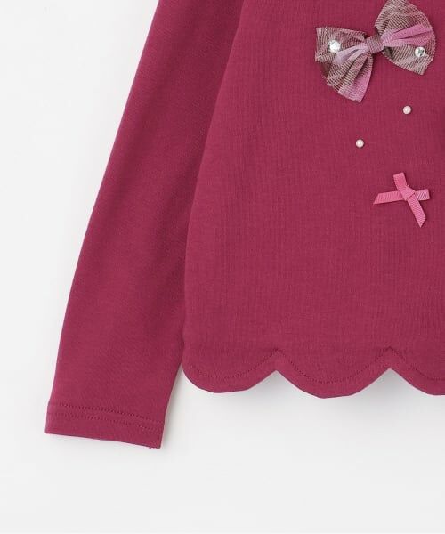 mezzo piano / メゾピアノ Tシャツ | 【人気商品再入荷】【直営店で取り扱い無し】チェックリボンいっぱい　長袖Tシャツ | 詳細3