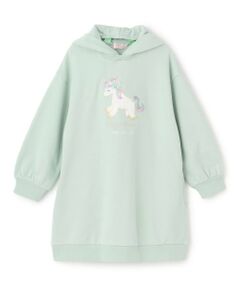 mezzo piano / メゾピアノ ミニ丈・ひざ丈ワンピース | 6044316R どうぶつモチーフ　パーカワンピース