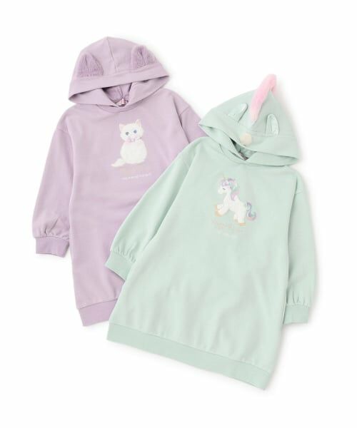 mezzo piano / メゾピアノ ミニ丈・ひざ丈ワンピース | 6044316R どうぶつモチーフ　パーカワンピース | 詳細11