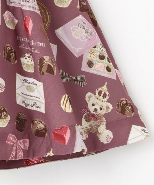 mezzo piano / メゾピアノ ミニ丈・ひざ丈ワンピース | 【人気商品再入荷】【直営店で取り扱い無し】ボンボンショコラ柄　ドッキングワンピース | 詳細6