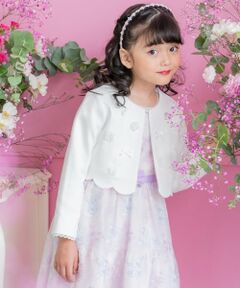 mezzo piano / メゾピアノ テーラードジャケット | 花モチーフ裾スカラップ　ジャケット