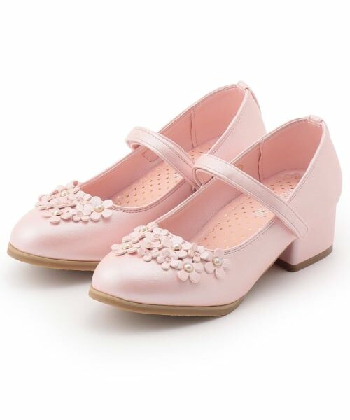 mezzo piano / メゾピアノ ビジネス・ドレスシューズ | お花ストラップシューズ（ライト ピンク）