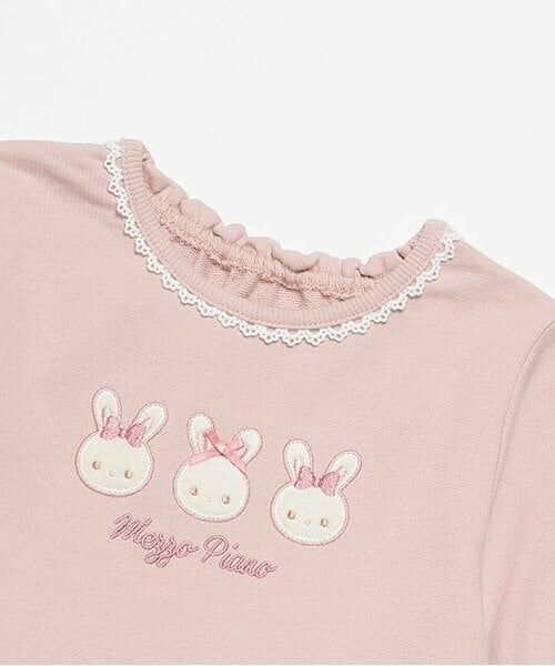 mezzo piano / メゾピアノ スウェット | 【人気商品再入荷】【直営店で取り扱い無し】チュール刺しゅう　裾ペプラムトレーナー | 詳細2