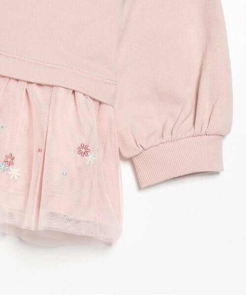 mezzo piano / メゾピアノ スウェット | 【人気商品再入荷】【直営店で取り扱い無し】チュール刺しゅう　裾ペプラムトレーナー | 詳細5