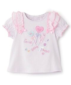 mezzo piano / メゾピアノ Tシャツ | 【人気商品再入荷】【直営店で取り扱い無し】キャンディフリル半袖Ｔシャツ