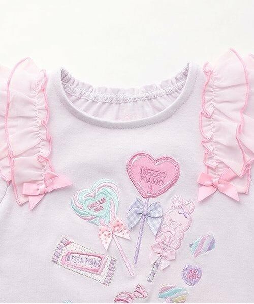 mezzo piano / メゾピアノ Tシャツ | 【人気商品再入荷】【直営店で取り扱い無し】キャンディフリル半袖Ｔシャツ | 詳細2