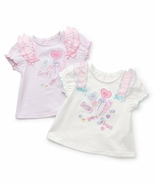 mezzo piano / メゾピアノ Tシャツ | 【人気商品再入荷】【直営店で取り扱い無し】キャンディフリル半袖Ｔシャツ | 詳細8