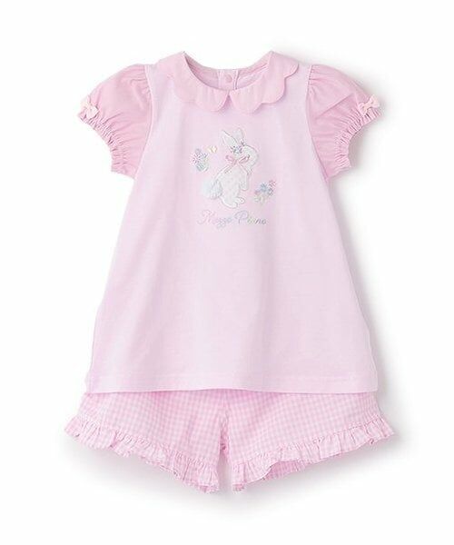 mezzo piano / メゾピアノ Tシャツ | 【人気商品再入荷】【直営店で取り扱い無し】ウサギ　セットアップ（ライト ピンク）