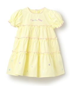 mezzo piano / メゾピアノ ミニ丈・ひざ丈ワンピース | 【人気商品再入荷】【直営店で取り扱い無し】キャンディ刺しゅう　半袖ティアードワンピース