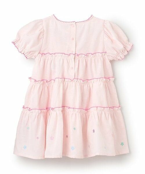 mezzo piano / メゾピアノ ミニ丈・ひざ丈ワンピース | 【人気商品再入荷】【直営店で取り扱い無し】キャンディ刺しゅう　半袖ティアードワンピース | 詳細1