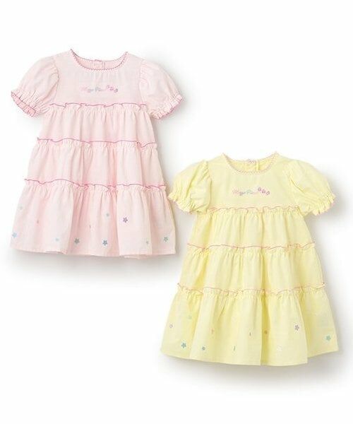 mezzo piano / メゾピアノ ミニ丈・ひざ丈ワンピース | 【人気商品再入荷】【直営店で取り扱い無し】キャンディ刺しゅう　半袖ティアードワンピース | 詳細8