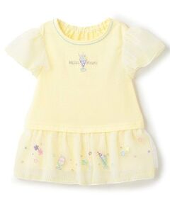 mezzo piano / メゾピアノ その他トップス | 【人気商品再入荷】【直営店で取り扱い無し】ソーダ刺しゅう裾フリル半袖チュニック