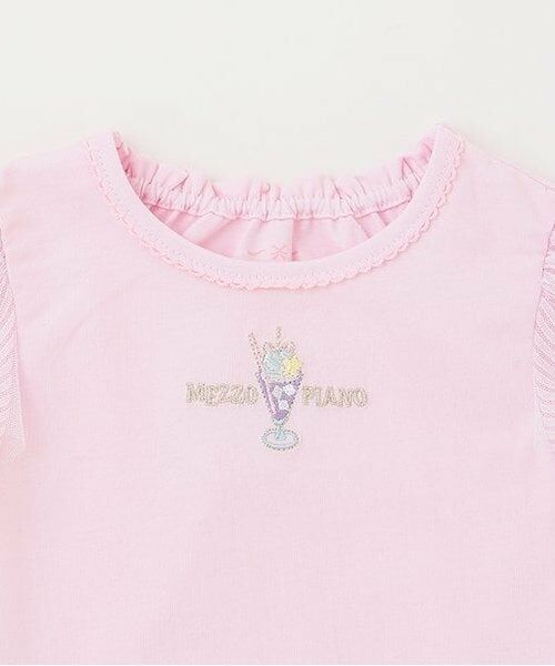 mezzo piano / メゾピアノ その他トップス | 【人気商品再入荷】【直営店で取り扱い無し】ソーダ刺しゅう裾フリル半袖チュニック | 詳細2