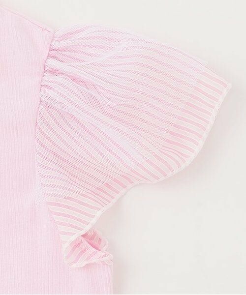 mezzo piano / メゾピアノ その他トップス | 【人気商品再入荷】【直営店で取り扱い無し】ソーダ刺しゅう裾フリル半袖チュニック | 詳細5