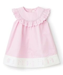 mezzo piano / メゾピアノ ミニ丈・ひざ丈ワンピース | 【人気商品再入荷】【直営店で取り扱い無し】裾ロゴ刺しゅうレースワンピース