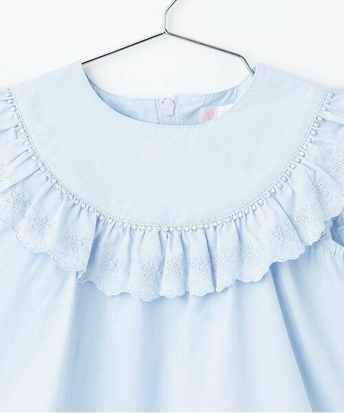 mezzo piano / メゾピアノ ミニ丈・ひざ丈ワンピース | 【人気商品再入荷】【直営店で取り扱い無し】裾ロゴ刺しゅうレースワンピース | 詳細2