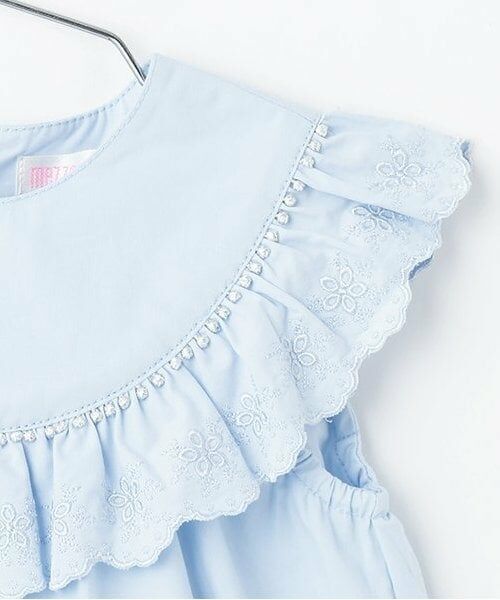 mezzo piano / メゾピアノ ミニ丈・ひざ丈ワンピース | 【人気商品再入荷】【直営店で取り扱い無し】裾ロゴ刺しゅうレースワンピース | 詳細3