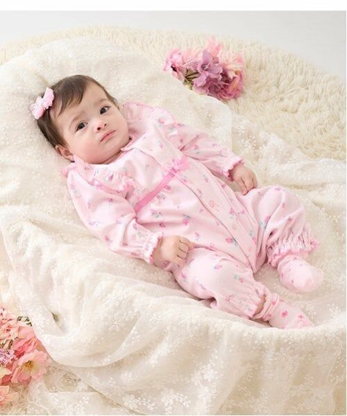 mezzo piano / メゾピアノ ロンパース | ローズつぼみ柄　2wayオール | 詳細11