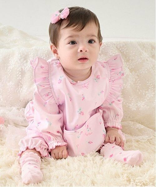 mezzo piano / メゾピアノ ロンパース | ローズつぼみ柄　2wayオール | 詳細12