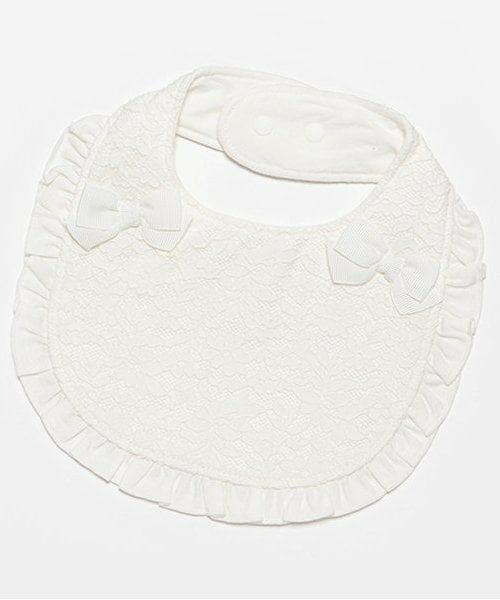 mezzo piano / メゾピアノ スタイ・ビブ | レースリボン　スタイ（オフ ホワイト）