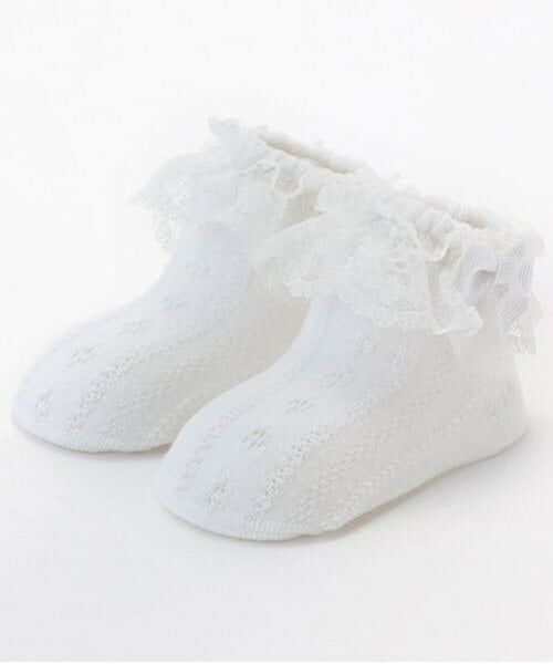 mezzo piano / メゾピアノ ベビー・キッズウエア | レースソックス（オフ ホワイト）