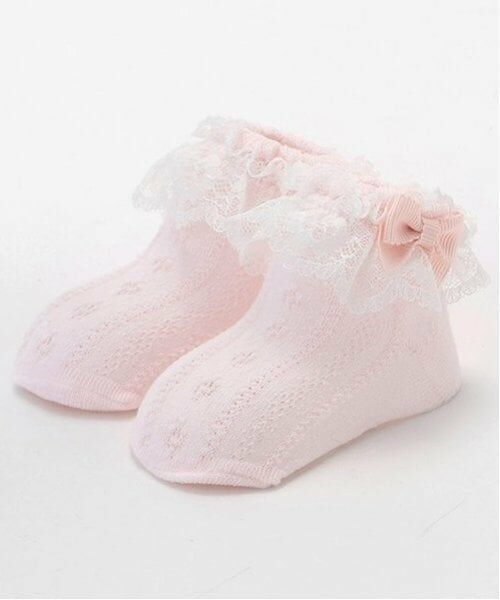 mezzo piano / メゾピアノ ベビー・キッズウエア | レースソックス（ライト ピンク）