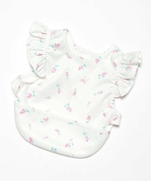 mezzo piano / メゾピアノ スタイ・ビブ | ローズつぼみ柄　お食事スタイ（オフ ホワイト）