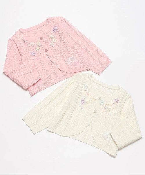 mezzo piano / メゾピアノ ベビー・キッズウエア | ☆リボン刺繍ニットボレロ | 詳細6