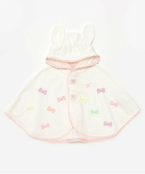 mezzo piano / メゾピアノ ベビー・キッズウエア | ケープ リボン（アイボリー）