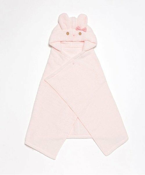 mezzo piano / メゾピアノ ベビー・キッズグッズ | うさ耳バスポンチョ（ライト ピンク）