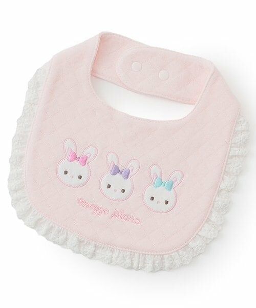 mezzo piano / メゾピアノ スタイ・ビブ | ウサギアップリケ　スタイ（ライト ピンク）