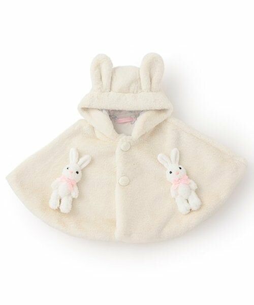 mezzo piano / メゾピアノ ベビー・キッズウエア | うさぎぬいぐるみつき　フェイクファーケープ（オフ ホワイト）