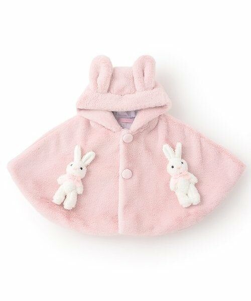 mezzo piano / メゾピアノ ベビー・キッズウエア | うさぎぬいぐるみつき　フェイクファーケープ（ピンク）