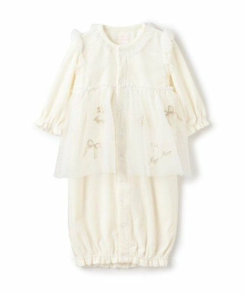 mezzo piano / メゾピアノ ロンパース | リボンティアラ刺しゅうチュール　2wayオール | 詳細11