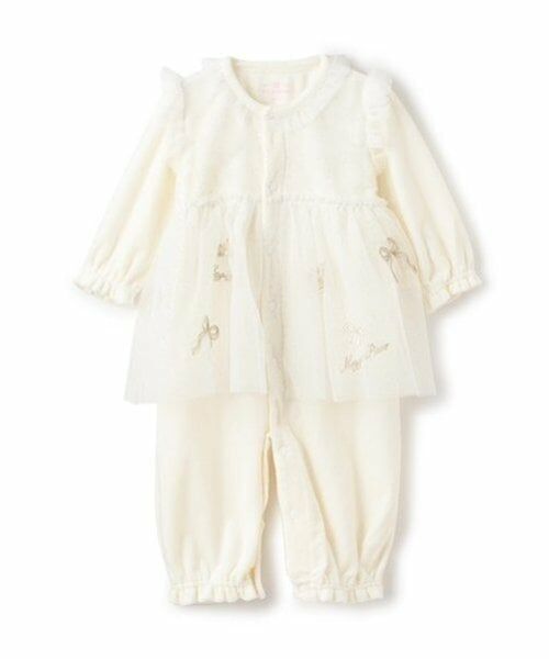 mezzo piano / メゾピアノ ロンパース | リボンティアラ刺しゅうチュール　2wayオール | 詳細3