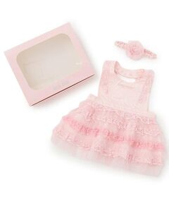 mezzo piano / メゾピアノ スタイ・ビブ | 【BOX付】チュールレースエプロン＆ヘアバンドセット