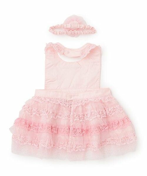 mezzo piano / メゾピアノ スタイ・ビブ | 【BOX付】チュールレースエプロン＆ヘアバンドセット | 詳細1