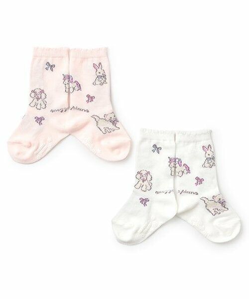 mezzo piano / メゾピアノ ベビー・キッズウエア | ふわもこフレンズ柄　ハイソックス | 詳細8