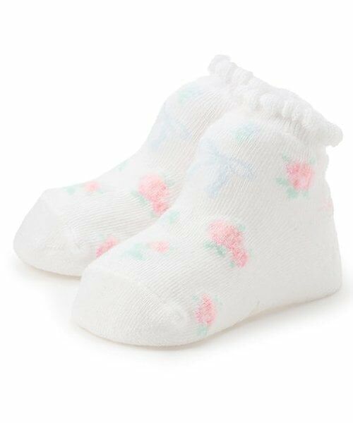 mezzo piano / メゾピアノ ベビー・キッズウエア | 小花柄　ソックス（オフ ホワイト）