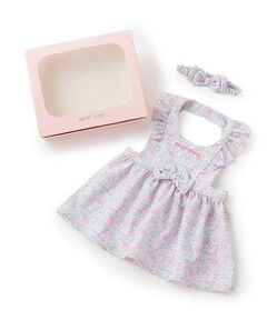 mezzo piano / メゾピアノ スタイ・ビブ | 【BOX付】リトルフラワー柄エプロン＆ヘアバンドセット