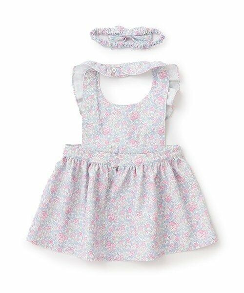 mezzo piano / メゾピアノ スタイ・ビブ | 【BOX付】リトルフラワー柄エプロン＆ヘアバンドセット | 詳細1