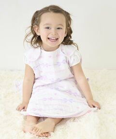 mezzo piano / メゾピアノ ベビー・キッズウエア | リボン柄　4重ガーゼ　スリーパー