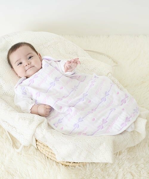 mezzo piano / メゾピアノ ベビー・キッズウエア | リボン柄　4重ガーゼ　スリーパー | 詳細1