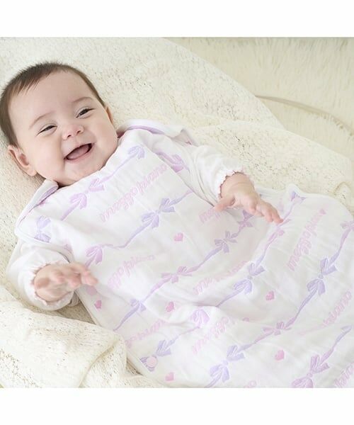 mezzo piano / メゾピアノ ベビー・キッズウエア | リボン柄　4重ガーゼ　スリーパー | 詳細2