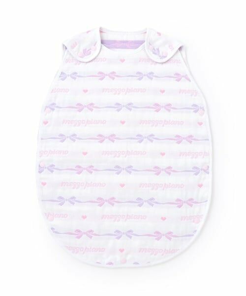 mezzo piano / メゾピアノ ベビー・キッズウエア | リボン柄　4重ガーゼ　スリーパー | 詳細3