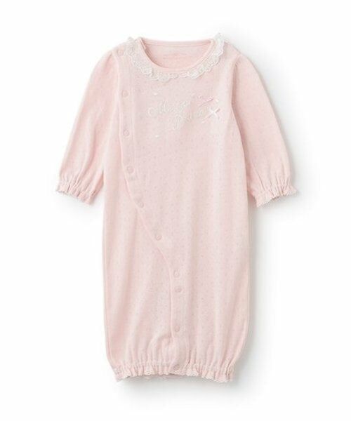 mezzo piano / メゾピアノ ロンパース | ロゴリボン　2wayオール（ライト ピンク）