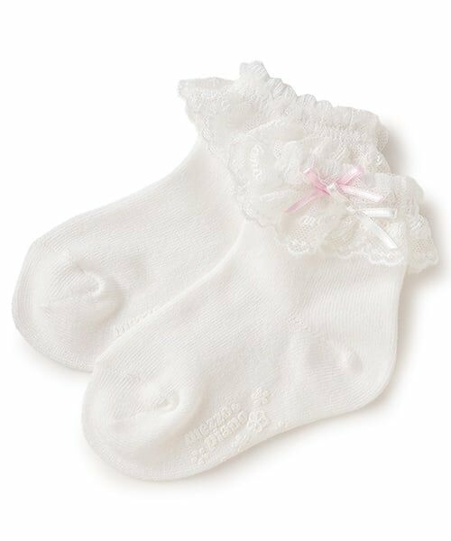 mezzo piano / メゾピアノ ベビー・キッズウエア | ロゴレース　ソックス（オフ ホワイト）
